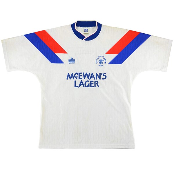 Tailandia Camiseta Rangers Segunda Equipación Retro 1990 1992 Blanco